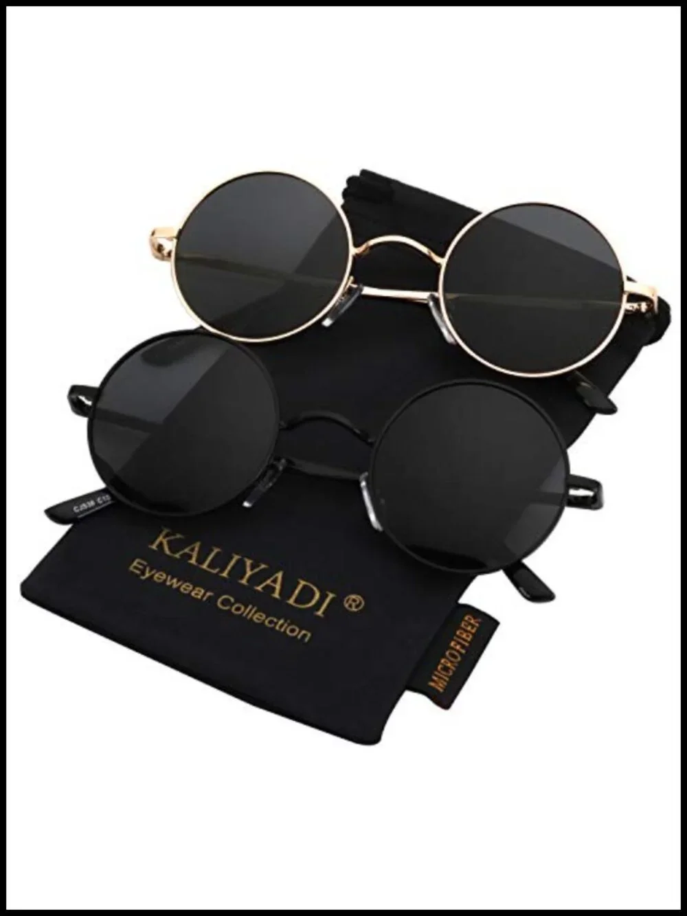 Vintage Retro Hippie Circle Sunglasses Polarized UV Protection Metal Frame